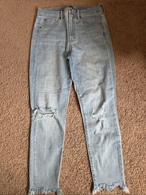 GAP High-Rise Distressed Light Blue Jeans